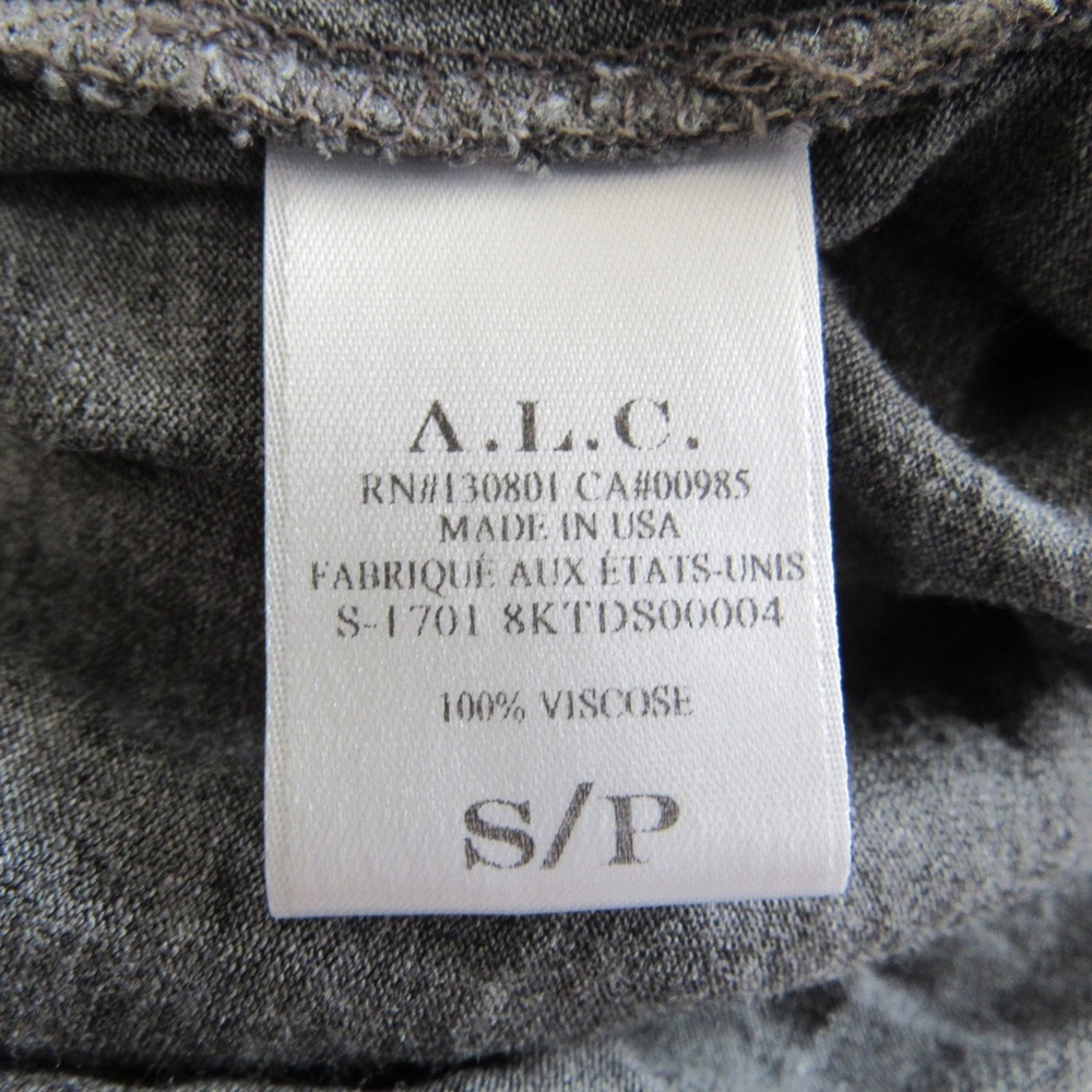 A.L.C. Grey Sally T-Shirt Dress Small Ruched Side Short Sleeves Crewneck Stretch - Picture 9 of 10